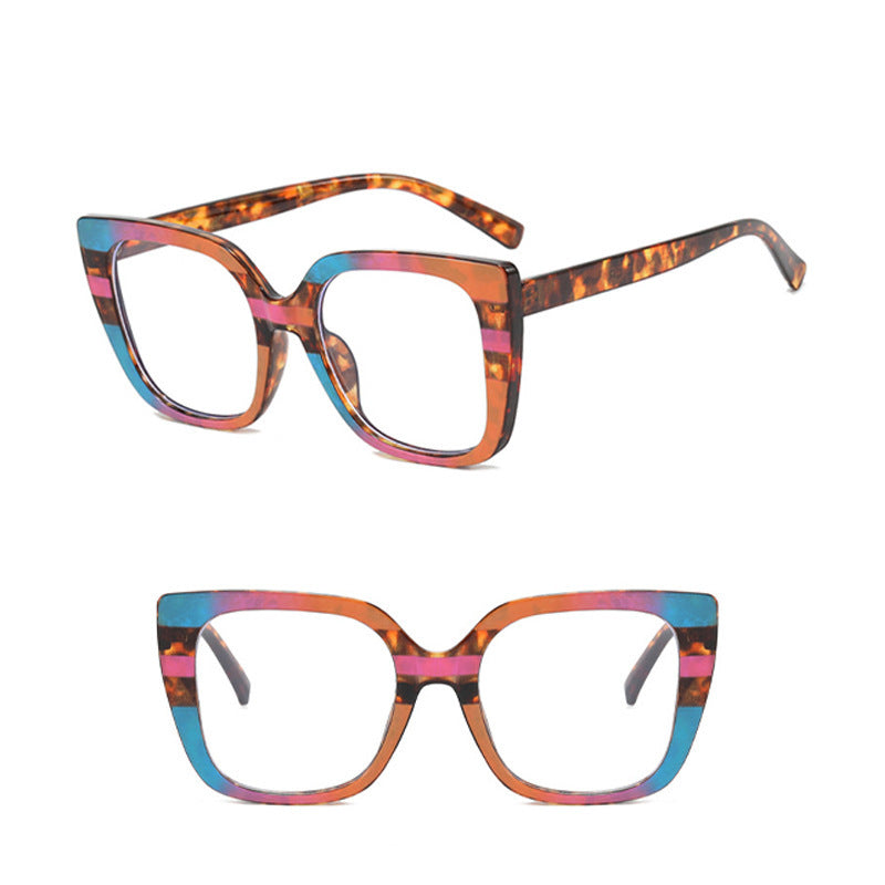 Leopard Print Frame Plain Glasses Anti Blue-ray