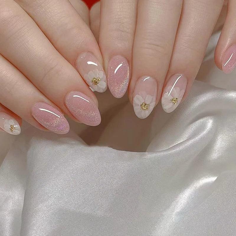 Einfache French Flower Nails