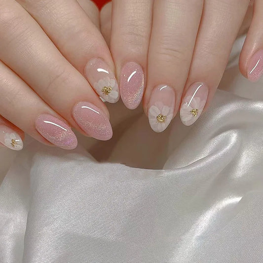 Simple French Flower Nails