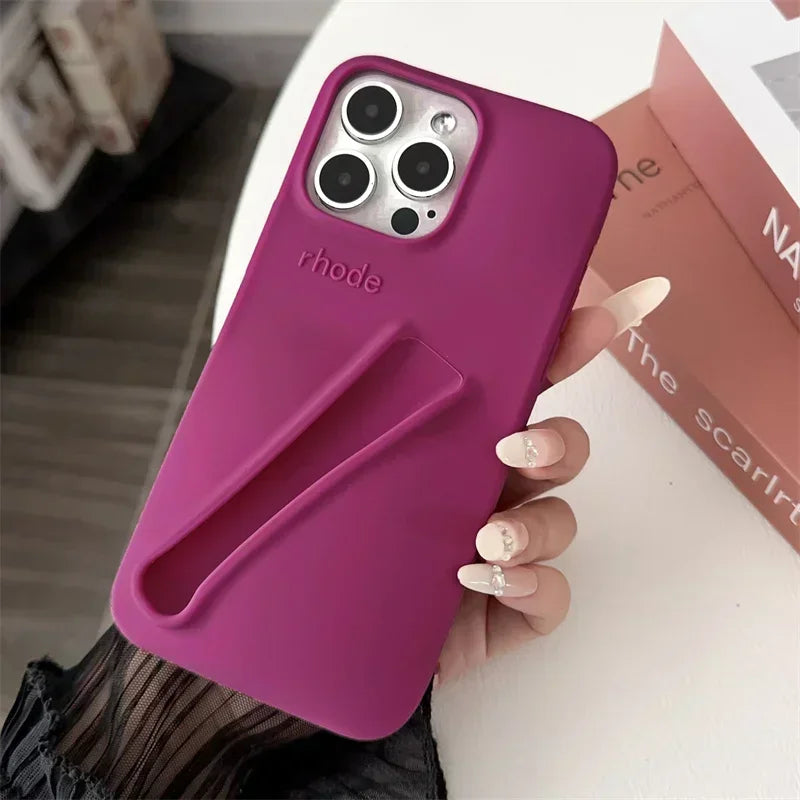 Autumn Limited Edition Rhod Lip Holder Soft Silicone Lipstick Phone Case for IPhone 16 11 14 13 12 15 Pro Max With Original Box