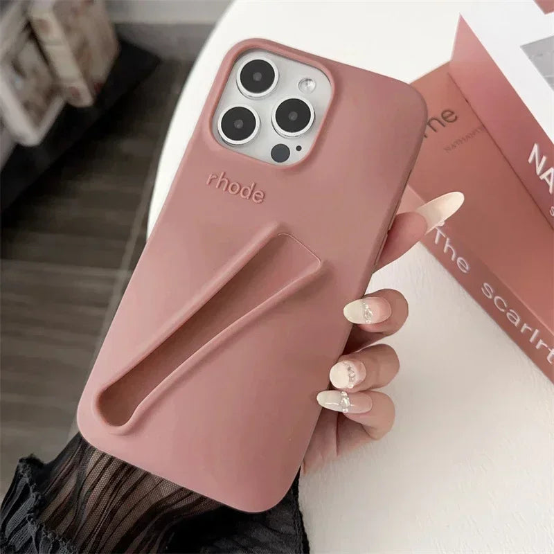 Autumn Limited Edition Rhod Lip Holder Soft Silicone Lipstick Phone Case for IPhone 16 11 14 13 12 15 Pro Max With Original Box