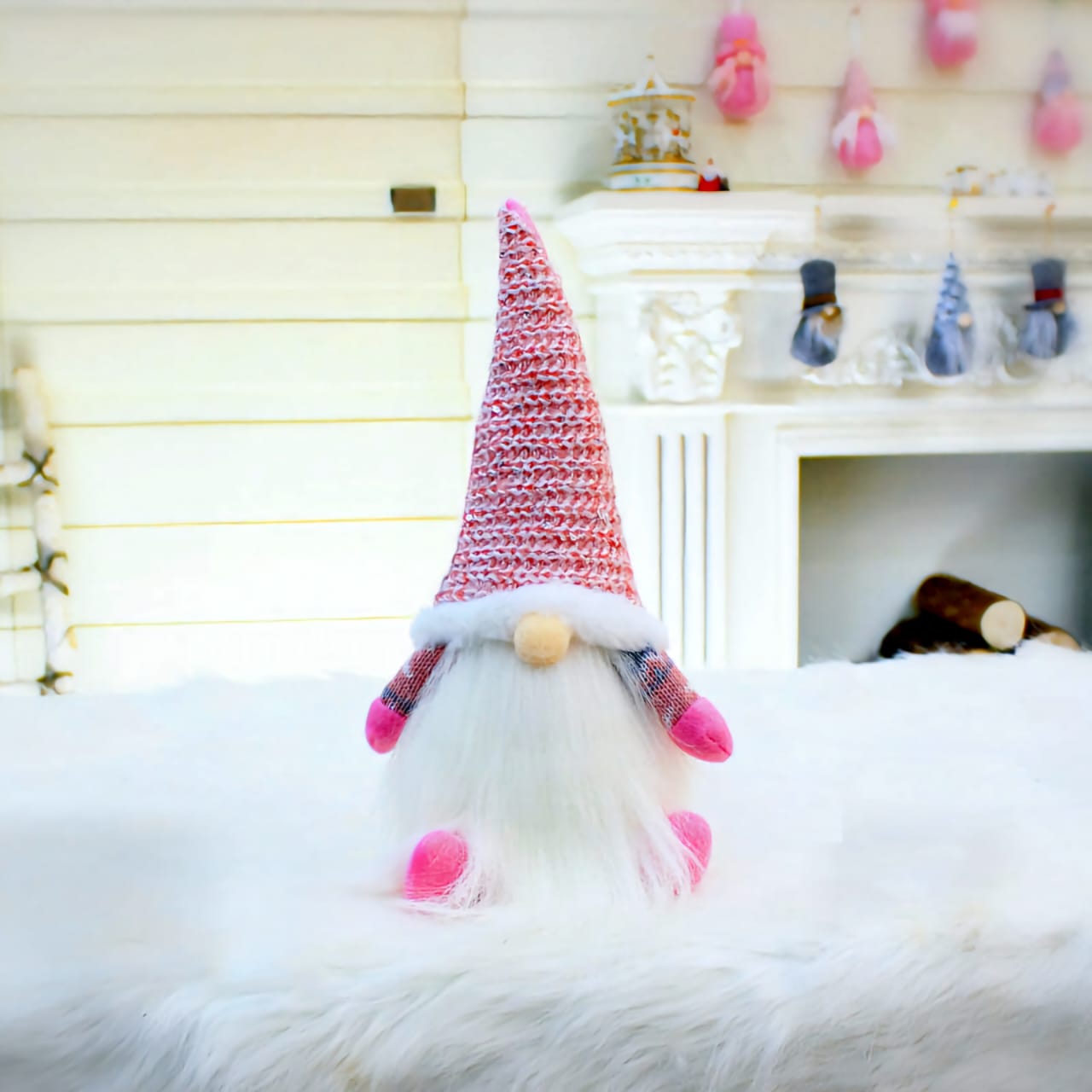 Christmas New Products Telescopic Pole Faceless Doll Window Christmas Decoration Supplies