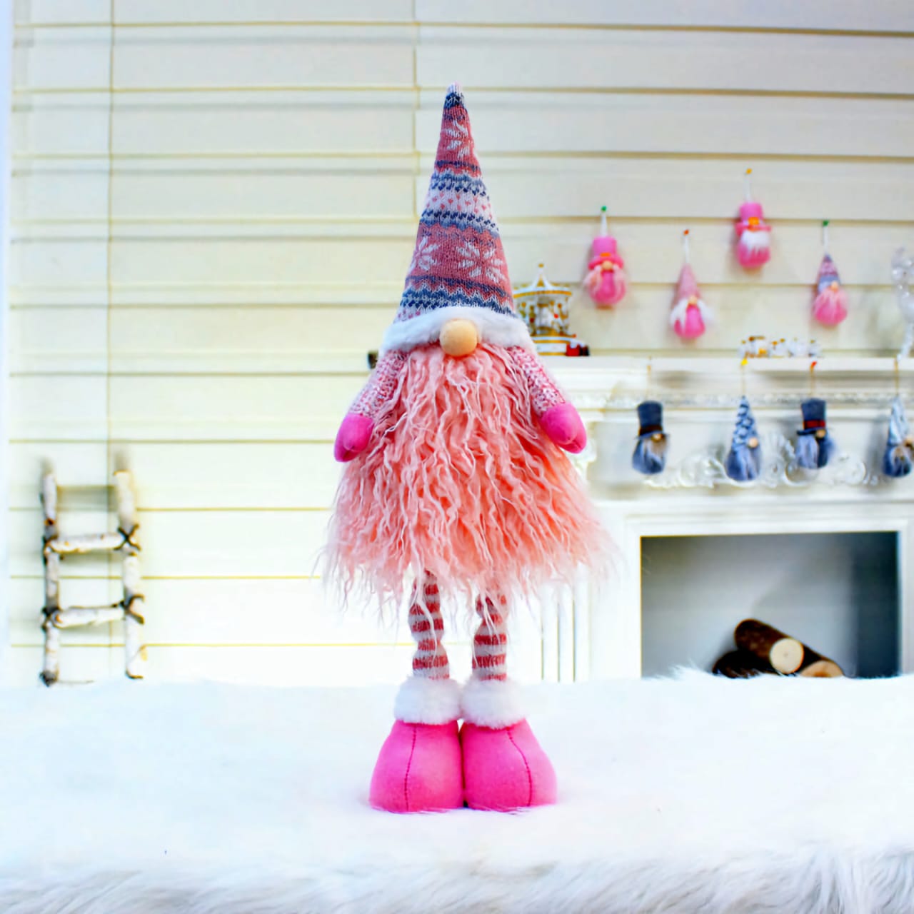 Christmas New Products Telescopic Pole Faceless Doll Window Christmas Decoration Supplies